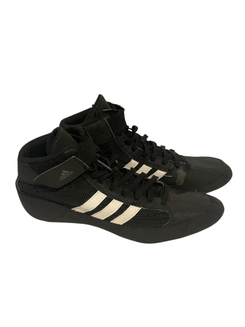 Mens Size 7.5 Adidas Wrestling Shoes Black White Stripes Shoe